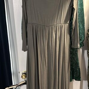 Pinkblush Long Sleeve Maxi Dress in Taupe